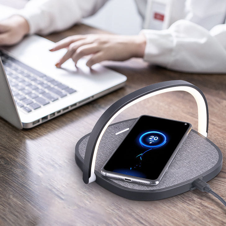 Wireless Charging Round Flat Table Lamp