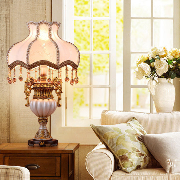 Vase Resin Fabric Bedroom Table Lamp