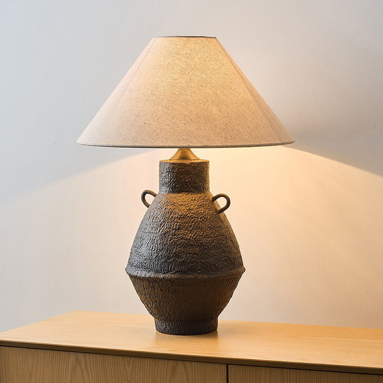 Jar Ceramic Fabric Living Table Lamp