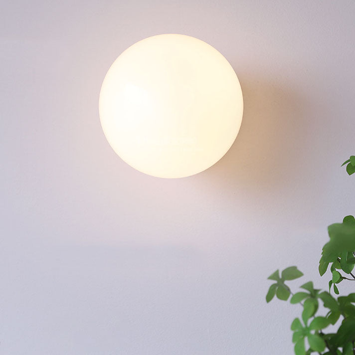 Iron Glass Round Head Wall Lamp