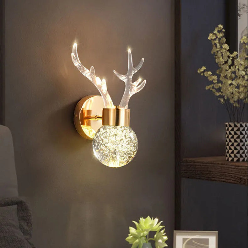 Acrylic Antler Bubble Crystal Wall Lamp