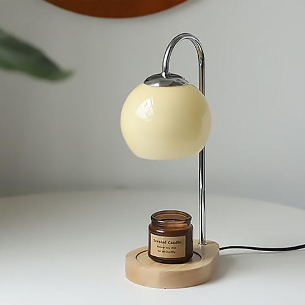 Solid Wood Candle Spherical Table Lamp