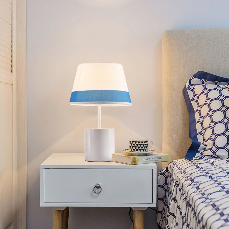 Farmhouse Fabric Metal Conic Table Lamp