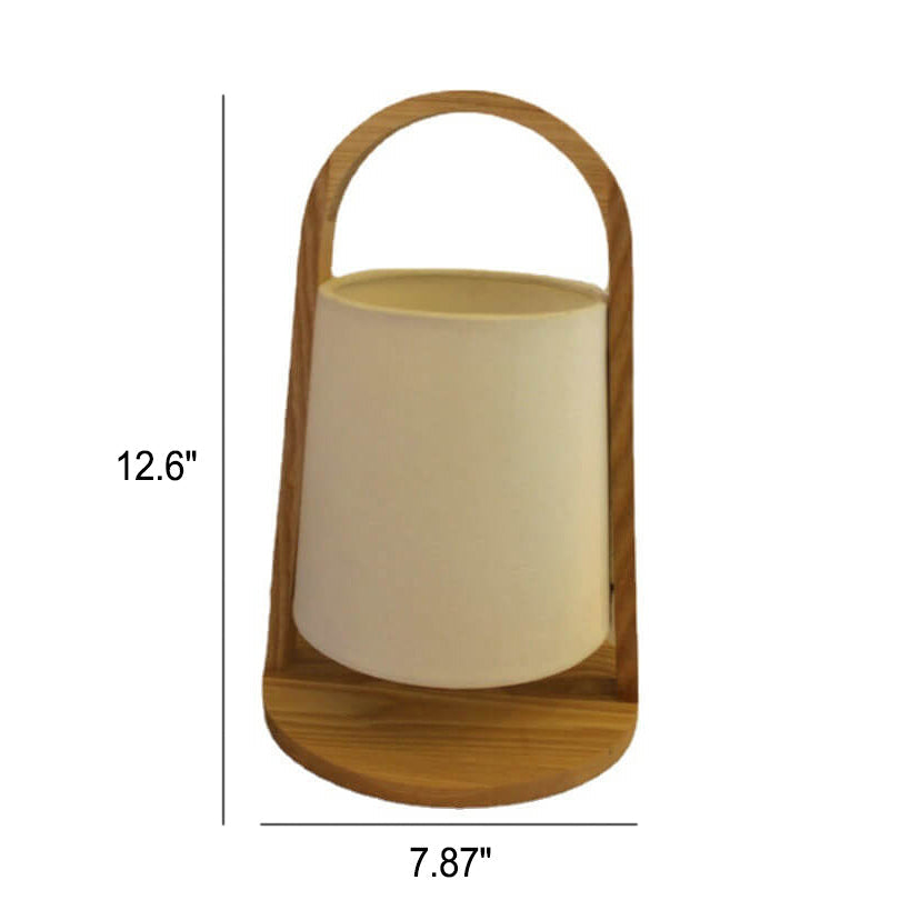Solid Wood Fabric Portable Table Lamp