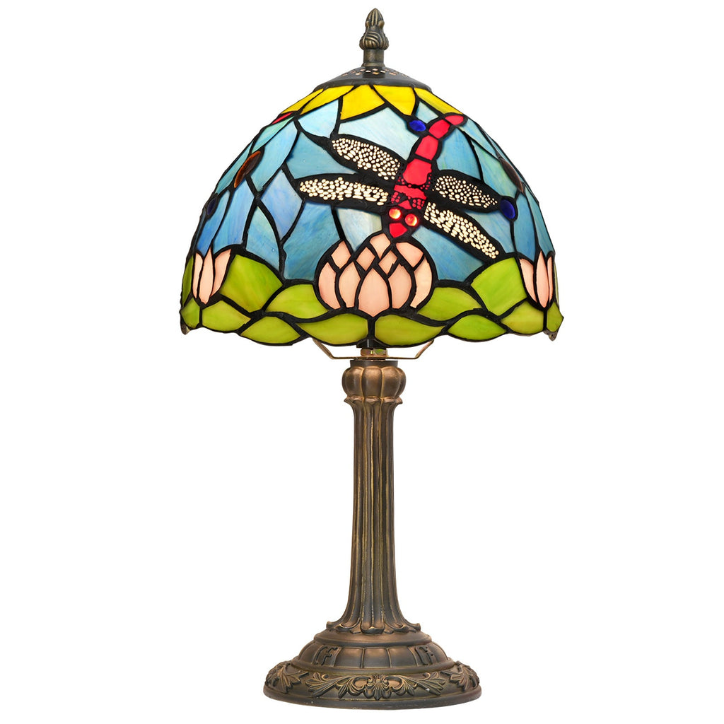 Glass Resin Dome Dragonfly Table Lamp