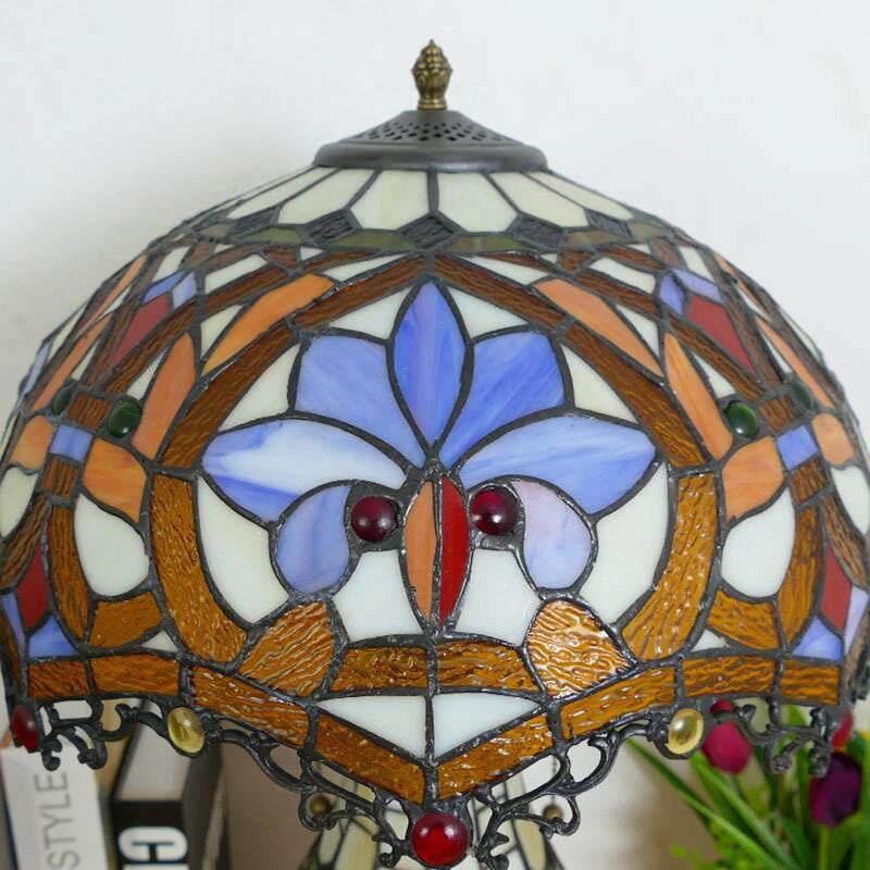 Baroque Umbrella Resin Stained 3-Light Table Lamp