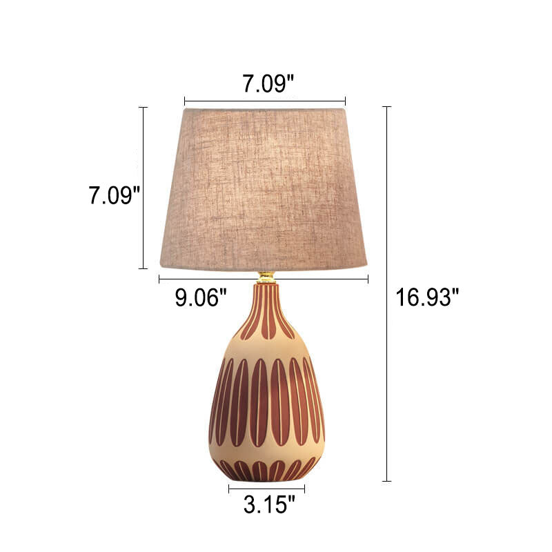 Vertical Pattern Ceramic Fabric Table Lamp