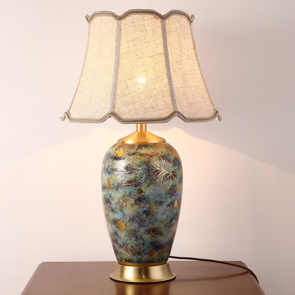 Vase Pleated Octagon Lampshade Table Lamp
