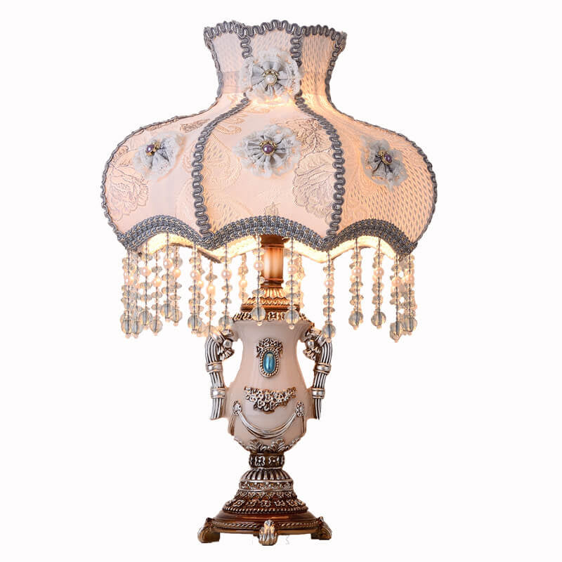 Court Purple Fabric Tassel Table Lamp