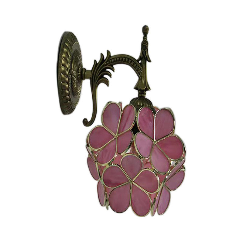 Flower Shaped Glass Metal Wall Lamp
