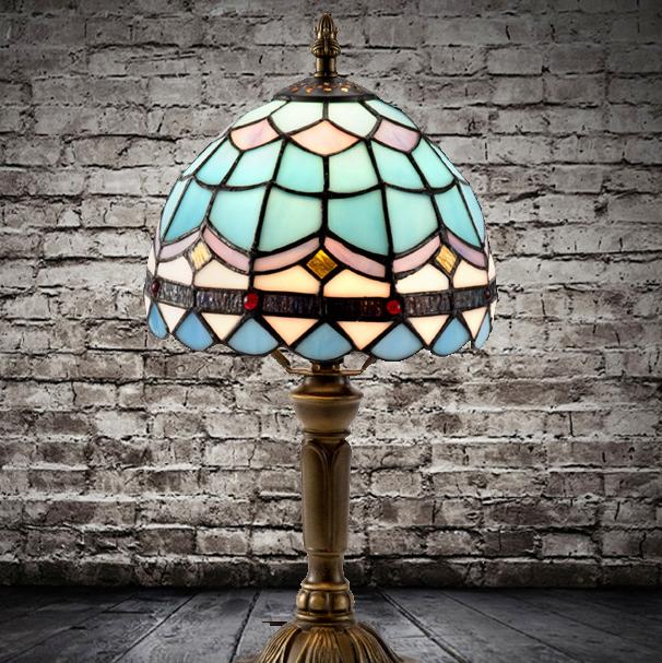 Decorative Stained Glass Tall Table Lamp