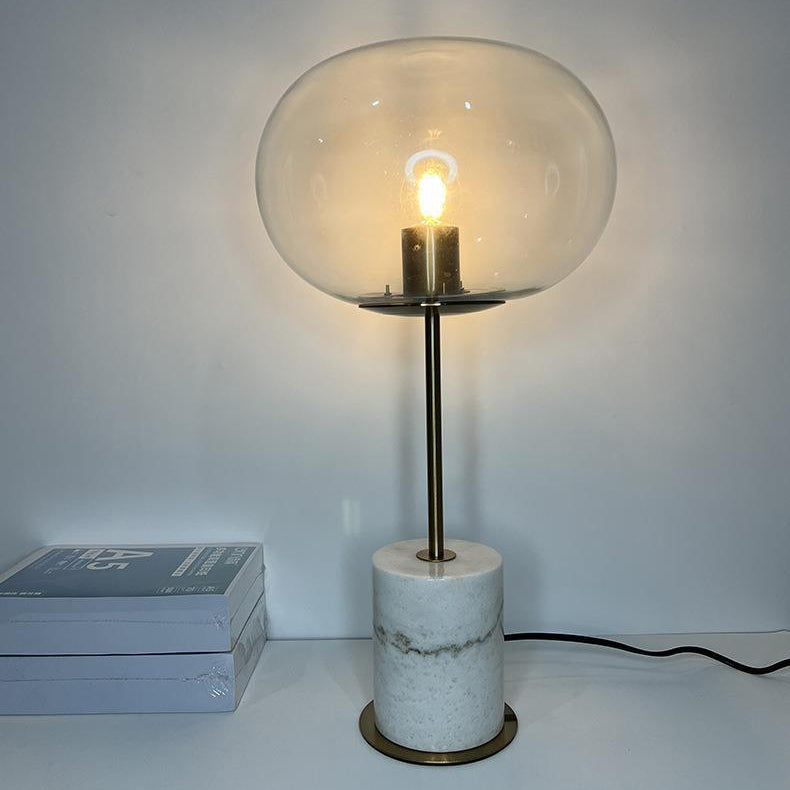 Round Ball Cylinder Marble Table Lamp
