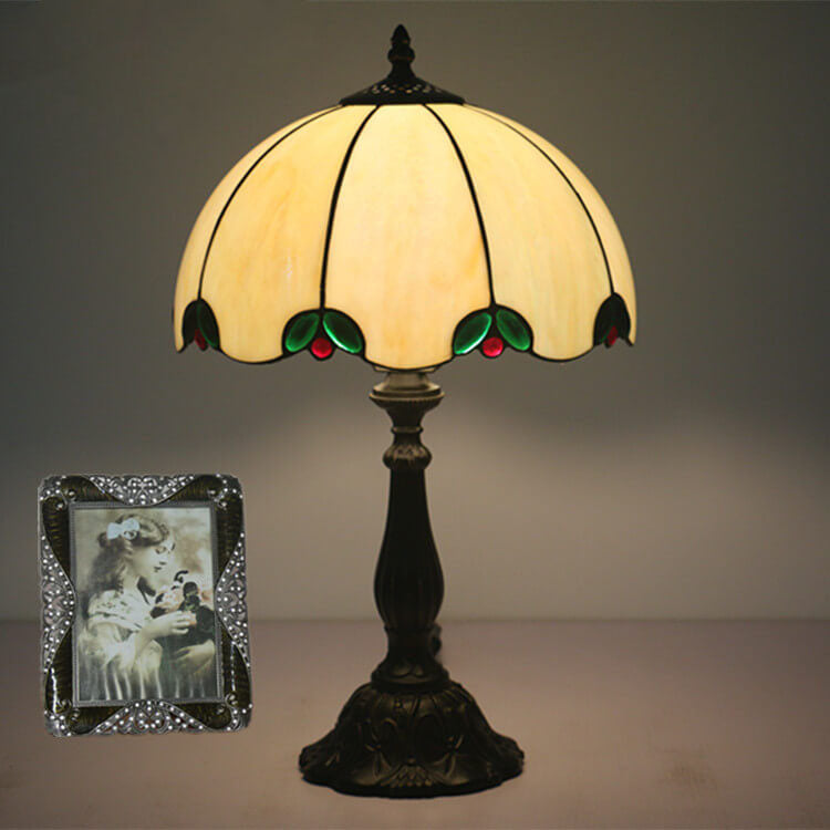Beige Green Gem Dome Table Lamp