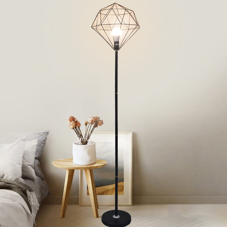 Iron Hollow Diamond Shape Floor Lamp
