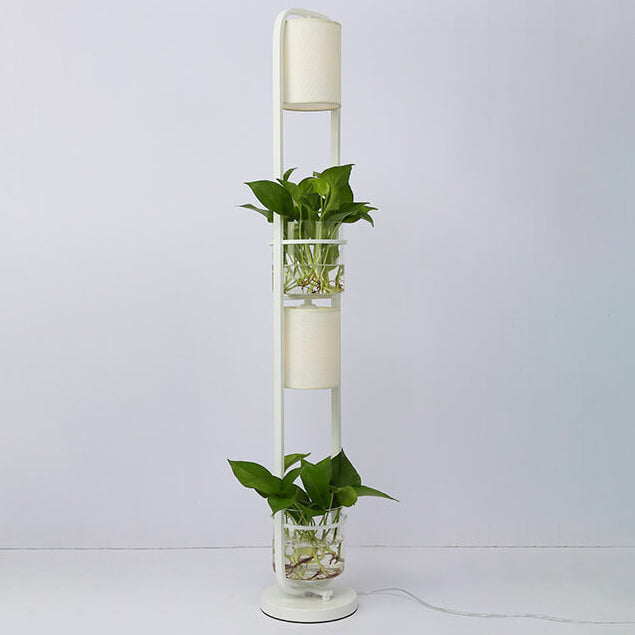 Fabric Iron Frame Hydroponic 2-Light Floor Lamp
