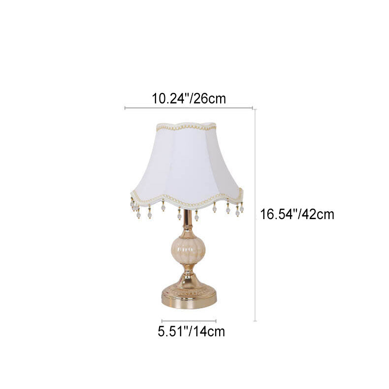 Fabric Floral Glass Plating Table Lamp