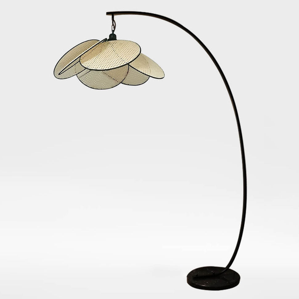 Rattan Flower Shape Living Floor Lamp