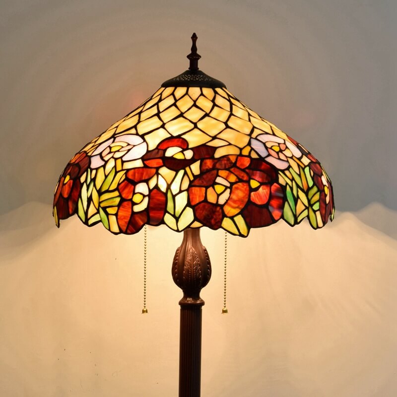 Decorative Umbrella Iron Resin 3-Light Floor Lamp