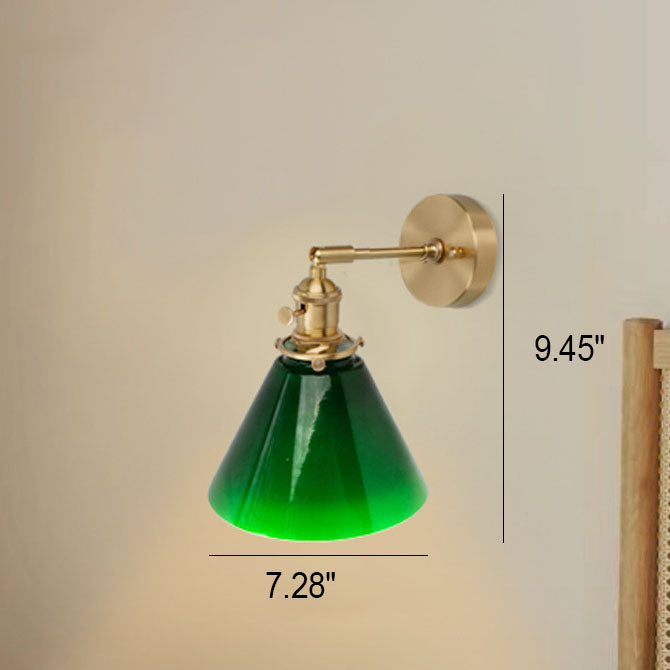 Green Cone Copper Wall Lamp
