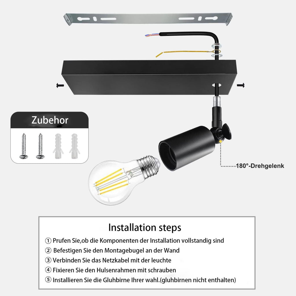 Iron Black Finish Frame Wall Lamp