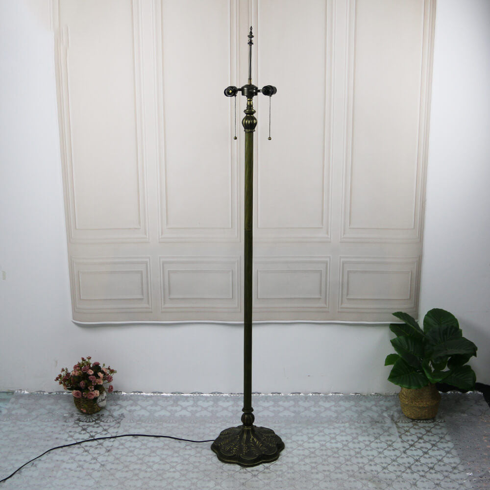 Dragonfly Stained Glass Resin 2-Light Floor Lamp