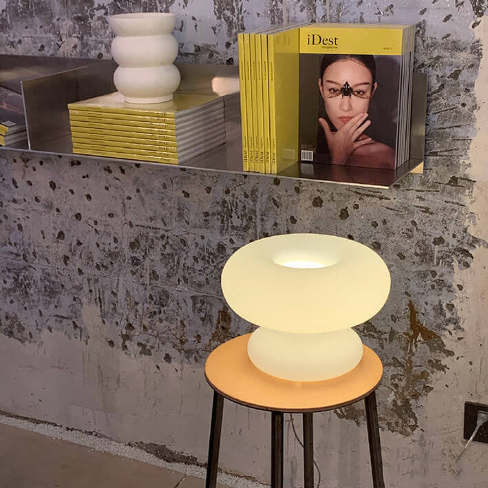 Danish Milk White Mushroom Table Lamp