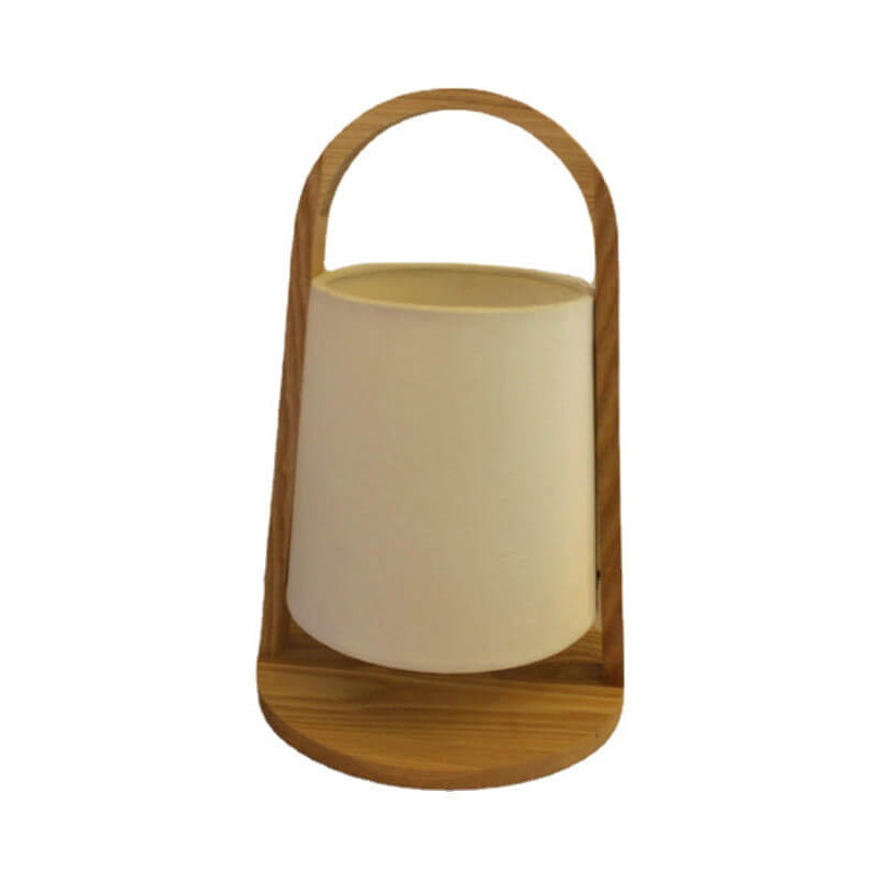 Solid Wood Fabric Portable Table Lamp