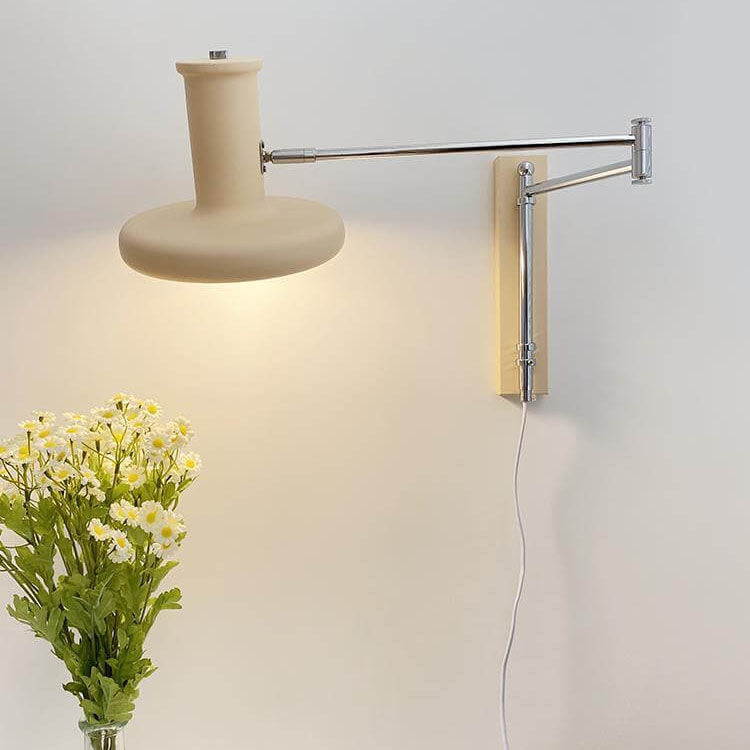 Beige Swing Arm Wall Lamp