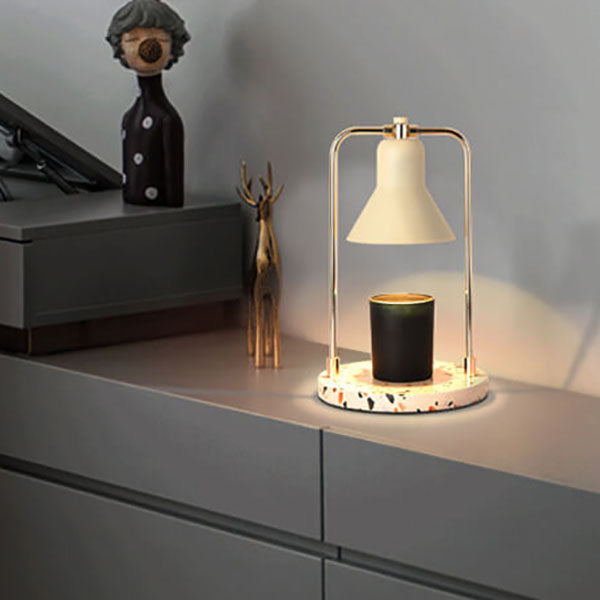Milk Yellow Cone Marble 2-Light Table Lamp