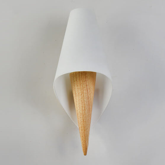 Wide Flare White Glass Wall Lamp