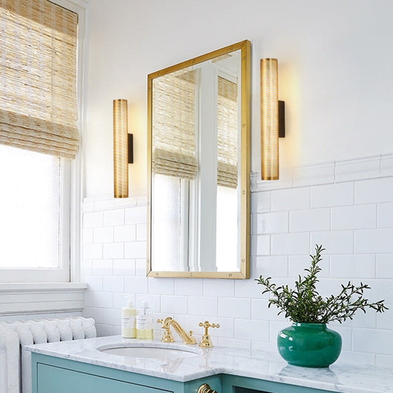 Vanity Grid Column Hardware Wall Lamp