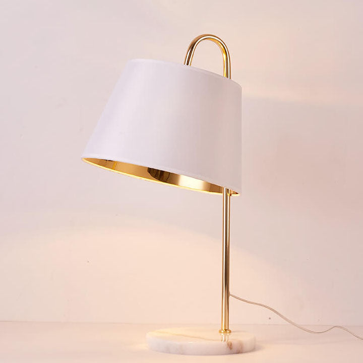 Solid Color Fabric Marble Table Lamp