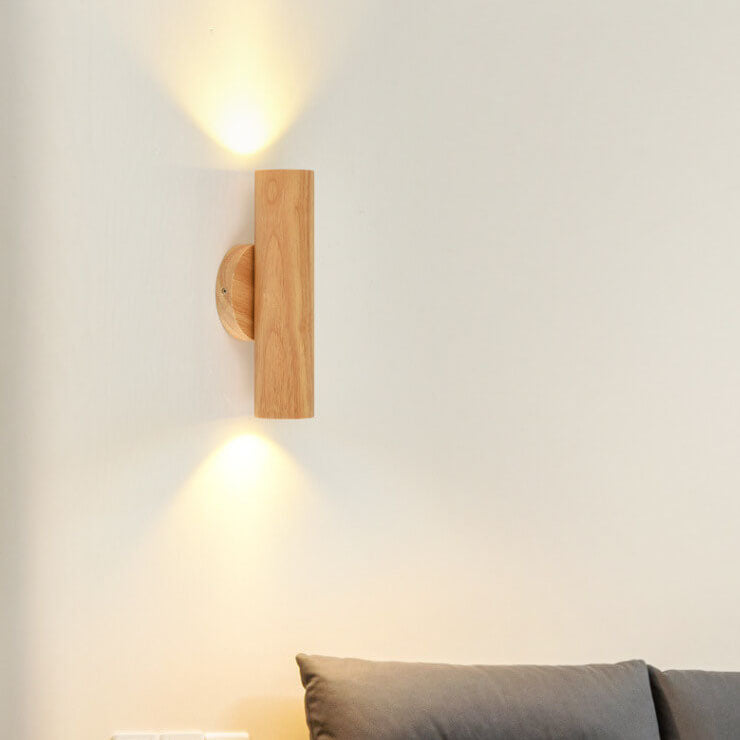 Warm Solid Wood Strip Wall Lamp