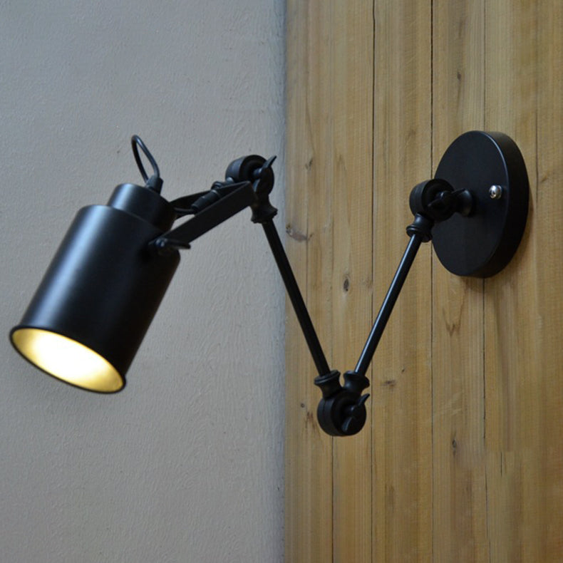 Cylinder Swing Arm Iron Wall Lamp