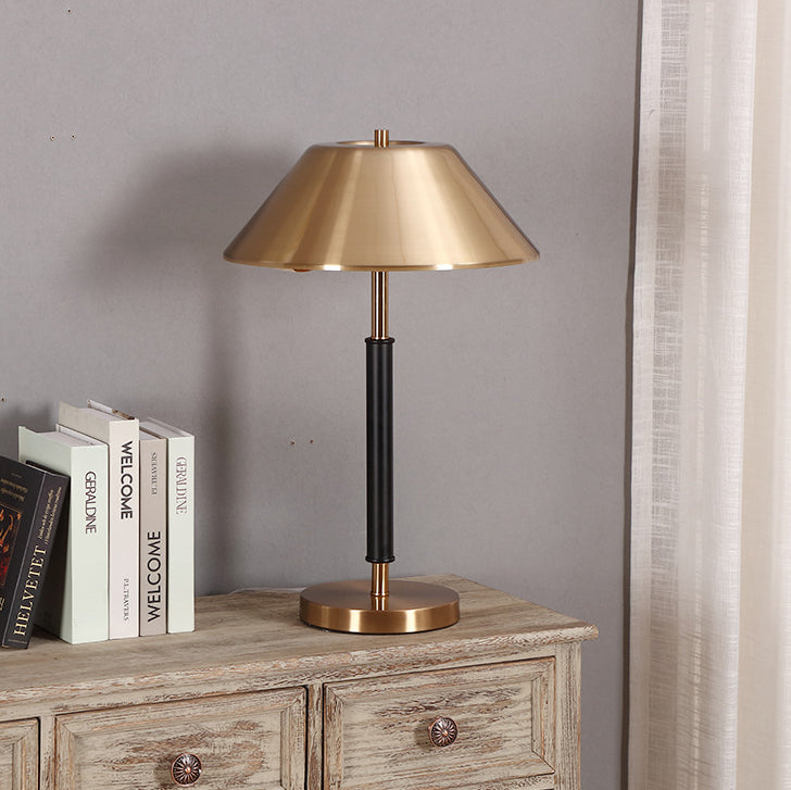 Iron Round Drum Study 2-Light Table Lamp