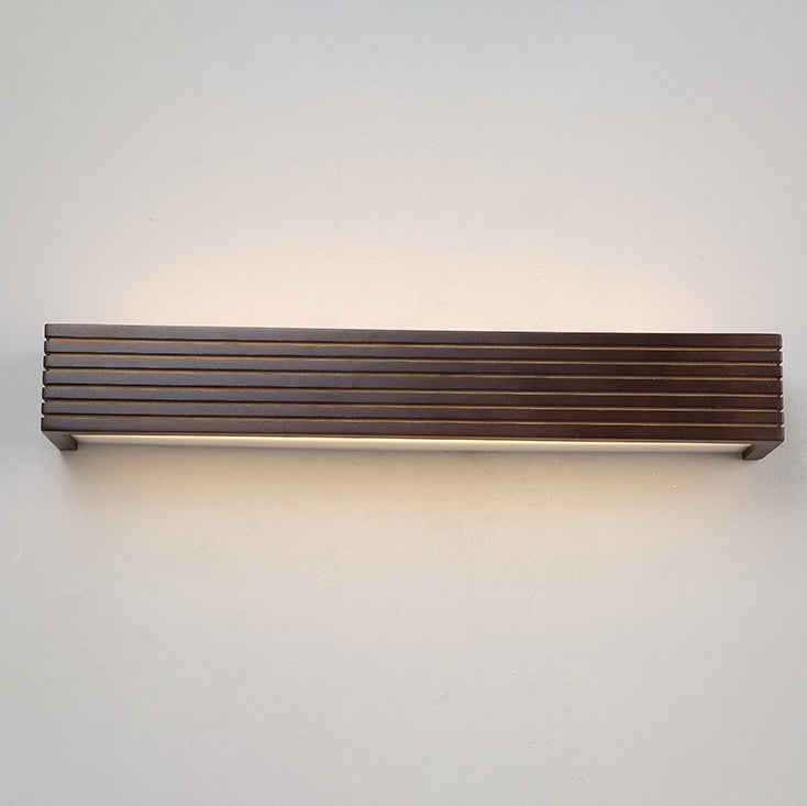 Striped Wood Cuboid Vanity Wall Lamp