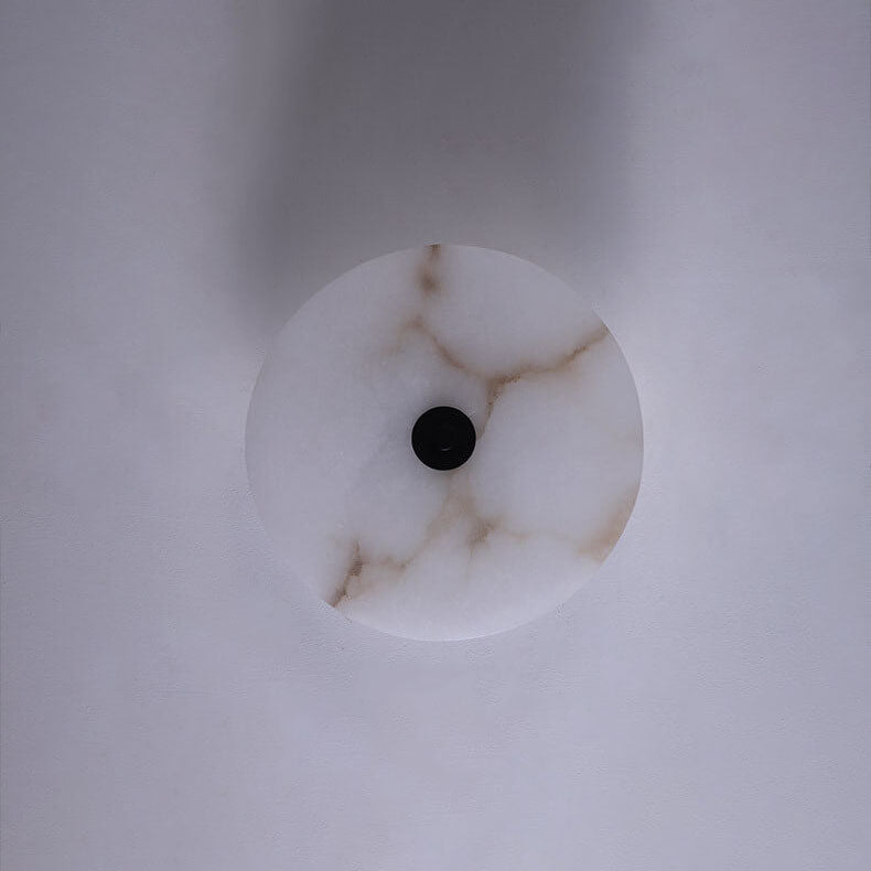 Round Marble Iron Wall Lamp