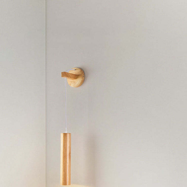 Long Strip Rubber Wood Wall Lamp