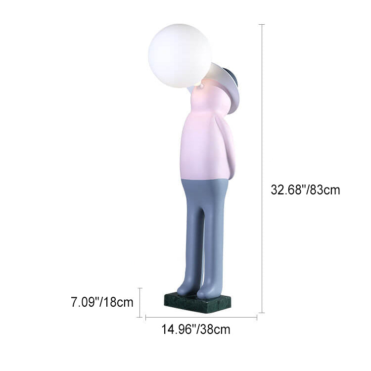 Human Sculpture Fiberglass Resin Floor Lamp