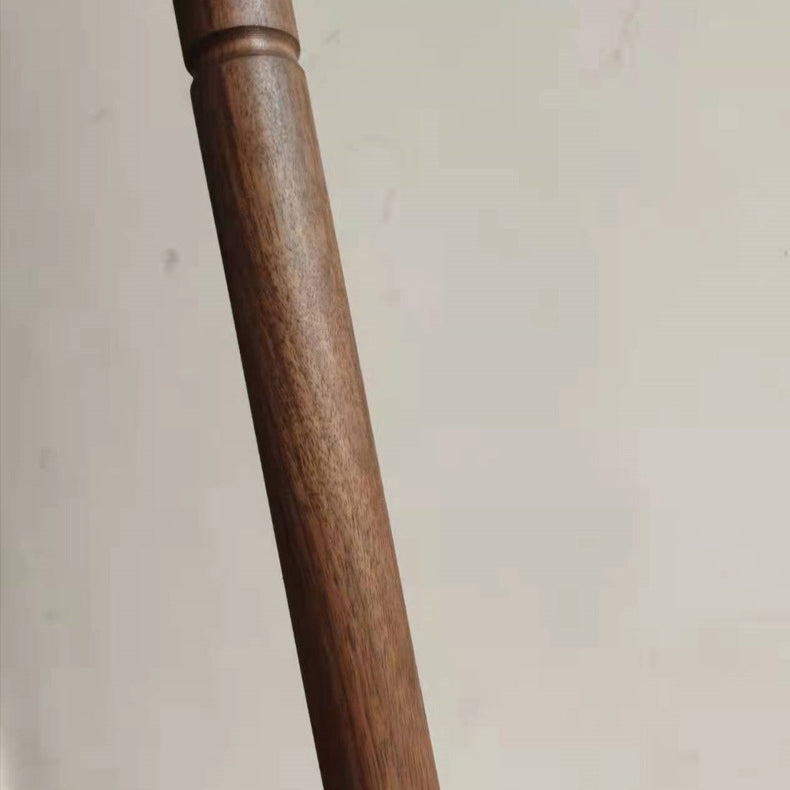 Pleated Fabric Brass Walnut Floor Lamp