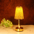 Floral Fabric Tapered Metal Table Lamp