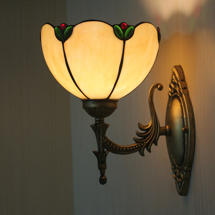 Milk Yellow Glass Gem Wall Lamp