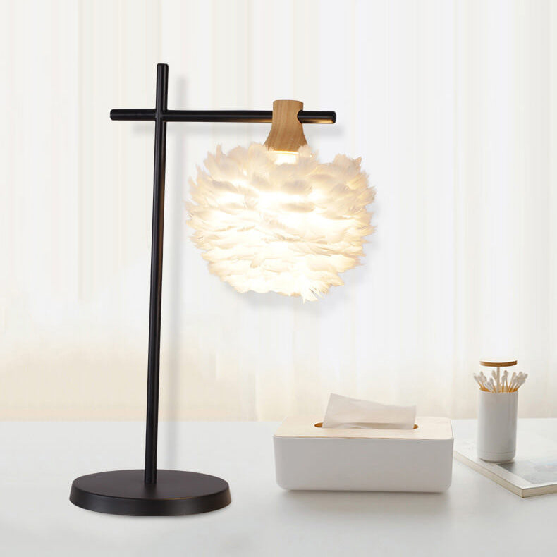 Feather Fishing Rod Table Lamp