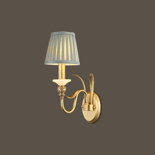Provincial Fabric Cone Copper 2-Light Wall Lamp