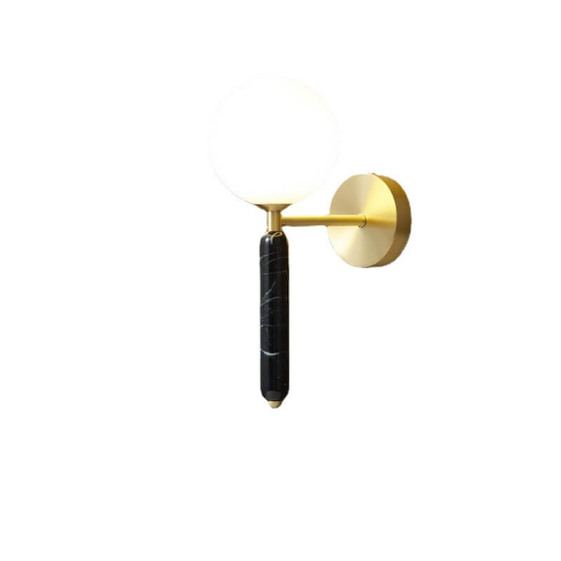 Ball Marble Straight Arm Wall Lamp