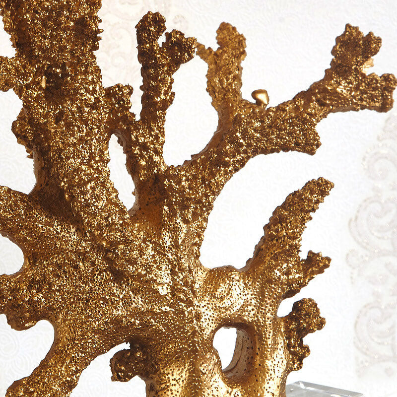 Linen Resin Crystal Coral Table Lamp