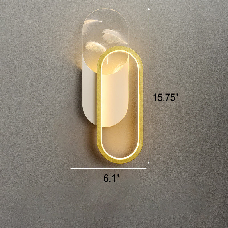 Feather Effect Acrylic Geometric Wall Lamp
