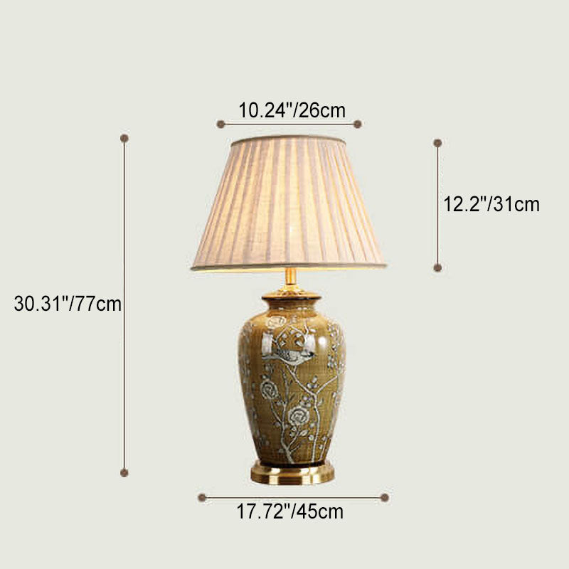 Ceramic Canvas Copper Table Lamp