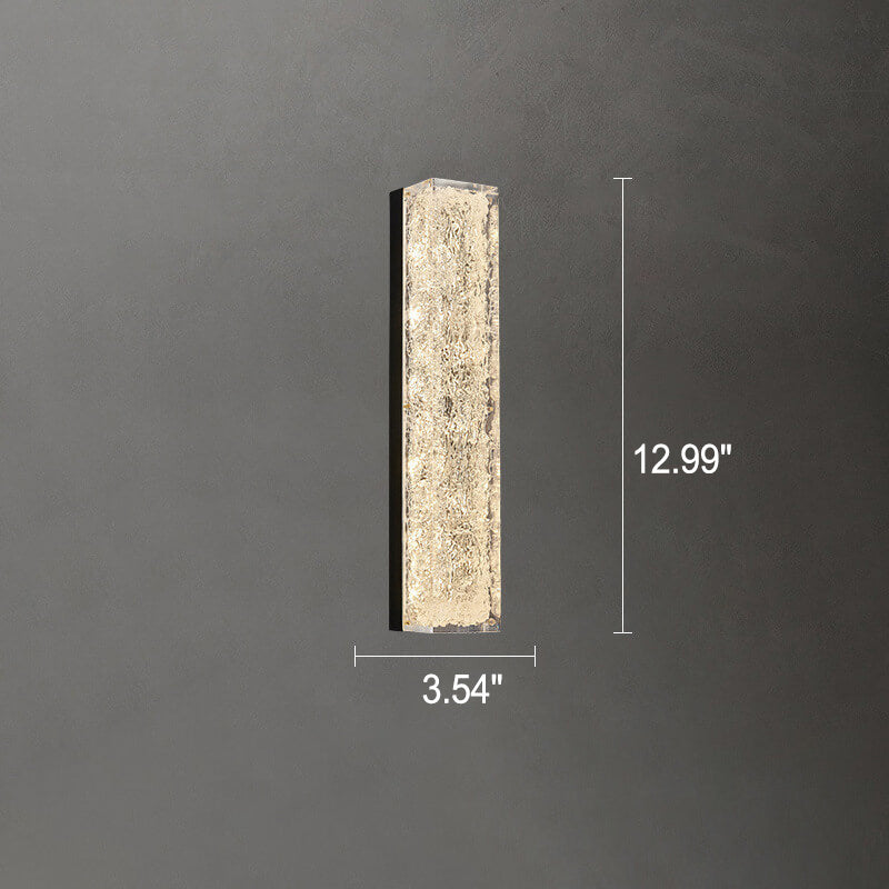 Brass Clear Resin Rectangular Wall Lamp