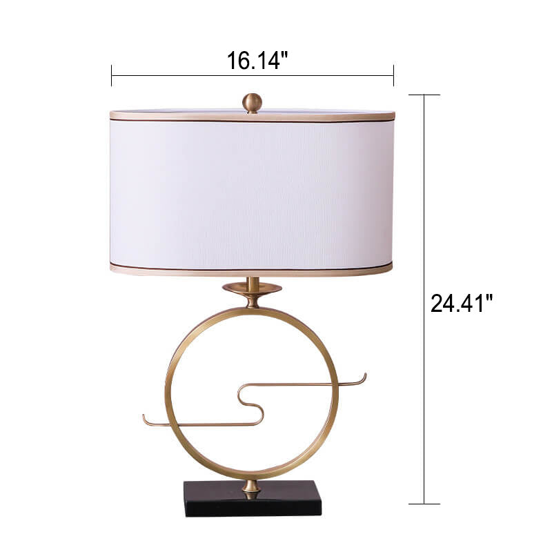 Brass Ring Fabric Table Lamp